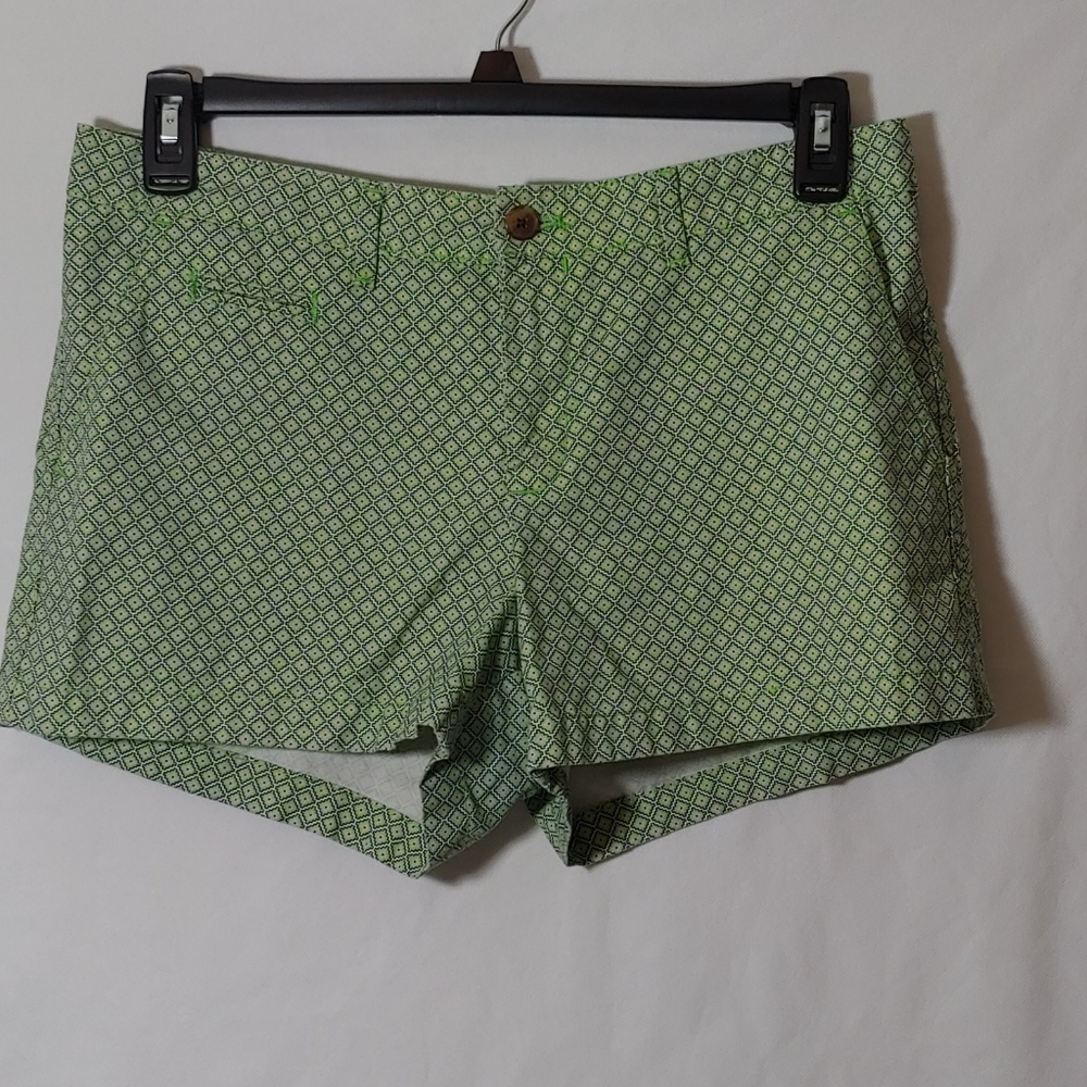 Gap Summer Shorts Green Geometric Design Size 8 R